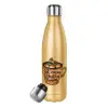 Μεταλλικό παγούρι θερμός Glitter χρυσό (Stainless steel), διπλού τοιχώματος, 500ml