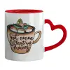 Mug heart red handle, ceramic, 330ml