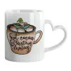 Mug heart handle, ceramic, 330ml