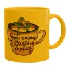 Ceramic coffee mug yellow, 330ml