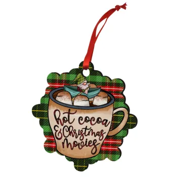 Hot Cocoa And Christmas Movies, Στολίδι Χριστουγεννιάτικο στολίδι snowflake ξύλινο 7.5cm