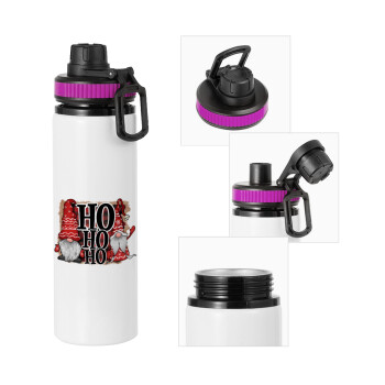 Ho ho ho, Metallic water bottle with safety lid, 850ml aluminum