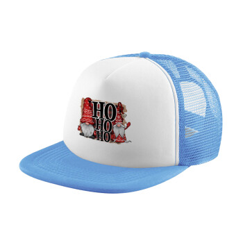 Ho ho ho, Καπέλο Soft Trucker με Δίχτυ Γαλάζιο/Λευκό