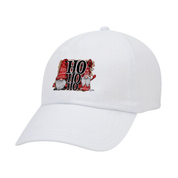 Ho ho ho, Καπέλο ενηλίκων Jockey Λευκό (snapback, 5-φύλλο, unisex)