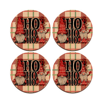 Ho ho ho, ΣΕΤ x4 Σουβέρ ξύλινα στρογγυλά plywood (9cm)