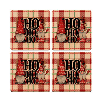 Ho ho ho, ΣΕΤ x4 Σουβέρ ξύλινα τετράγωνα plywood (9cm)