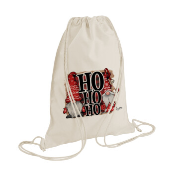 Ho ho ho, Τσάντα πλάτης πουγκί GYMBAG natural (28x40cm)