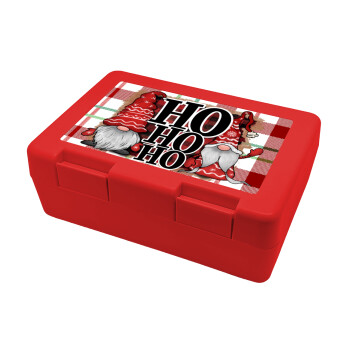 Ho ho ho, Παιδικό δοχείο κολατσιού ΚΟΚΚΙΝΟ 185x128x65mm (BPA free πλαστικό)
