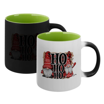Ho ho ho, Κούπα Μαγική εσωτερικό πράσινο, κεραμική 330ml που αλλάζει χρώμα με το ζεστό ρόφημα (1 τεμάχιο)
