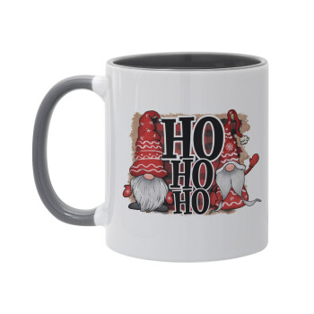 Ho ho ho, Κούπα χρωματιστή γκρι, κεραμική, 330ml