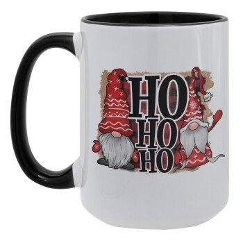 Ho ho ho, Κούπα Mega 15oz, κεραμική Μαύρη, 450ml