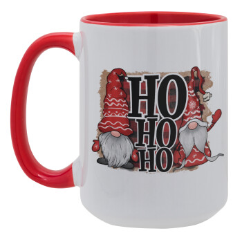 Ho ho ho, Κούπα Mega 15oz, κεραμική Κόκκινη, 450ml