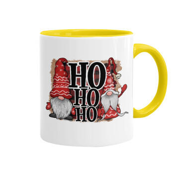 Ho ho ho, Κούπα χρωματιστή κίτρινη, κεραμική, 330ml