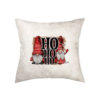 Ho ho ho, Μαξιλάρι καναπέ Δερματίνη Γκρι 40x40cm με γέμισμα