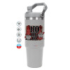ΓΚΡΙ χρώματος Θερμός Ανοξείδωτο 890ml (30oz) με χερούλι