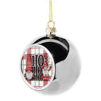 Ho ho ho, Χριστουγεννιάτικη μπάλα δένδρου Ασημένια 8cm