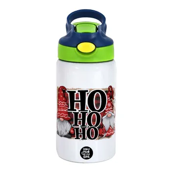 Ho ho ho, Παιδικό παγούρι θερμό, ανοξείδωτο, με καλαμάκι ασφαλείας, πράσινο/μπλε (350ml)
