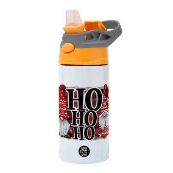 Ho ho ho, Children's hot water bottle, stainless steel, with safety straw, Orange/Grey (360ml) BPA-FREE
