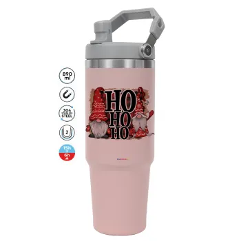 Ho ho ho, ΡΟΖ χρώματος Θερμός Ανοξείδωτο 890ml (30oz) με χερούλι