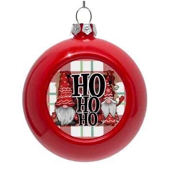 Ho ho ho, Red Christmas tree ornament bauble 8cm
