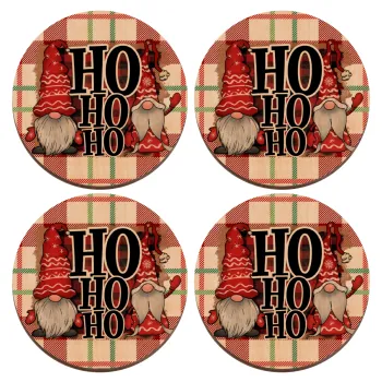 Ho ho ho, ΣΕΤ x4 Σουβέρ ξύλινα στρογγυλά plywood (9cm)