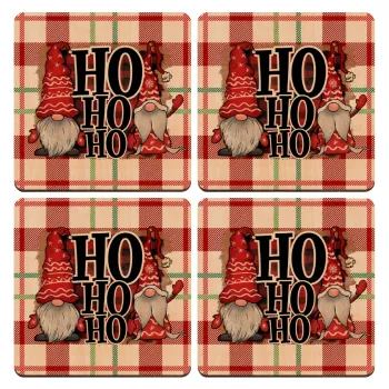 Ho ho ho, ΣΕΤ x4 Σουβέρ ξύλινα τετράγωνα plywood (9cm)