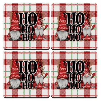 Ho ho ho, ΣΕΤ 4 Σουβέρ ξύλινα τετράγωνα (9cm)