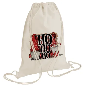Ho ho ho, Backpack bag GYMBAG natural (28x40cm)