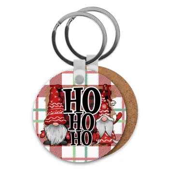 Ho ho ho, Μπρελόκ Ξύλινο στρογγυλό MDF Φ5cm