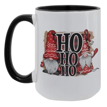 Ho ho ho, Κούπα Mega 15oz, κεραμική Μαύρη, 450ml