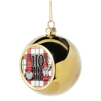 Ho ho ho, Golden Christmas tree ball ornament 8cm