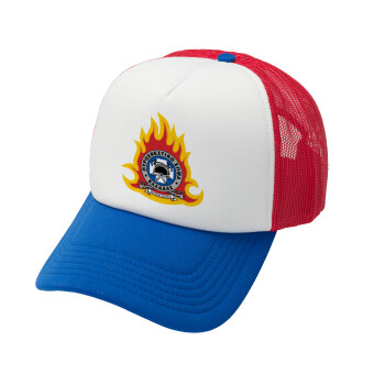 Πυροσβεστικό σώμα Ελλάδος, Καπέλο Ενηλίκων Soft Trucker με Δίχτυ Red/Blue/White (POLYESTER, ΕΝΗΛΙΚΩΝ, UNISEX, ONE SIZE)