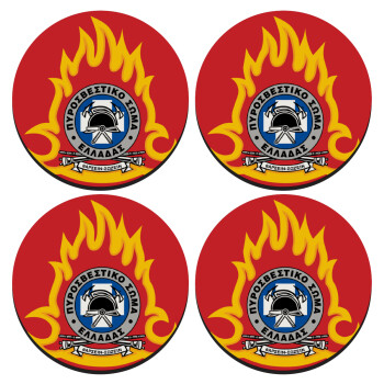 Πυροσβεστικό σώμα Ελλάδος, ΣΕΤ 4 Σουβέρ ξύλινα στρογγυλά (9cm)