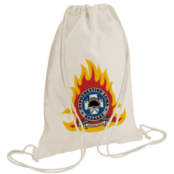 Πυροσβεστικό σώμα Ελλάδος, Τσάντα πλάτης πουγκί GYMBAG natural (28x40cm)