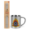 Easter Set, metallic thermal cup (300ml) & Easter aromatic flat candle (30cm) (GRAY)