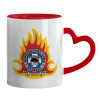 Mug heart red handle, ceramic, 330ml