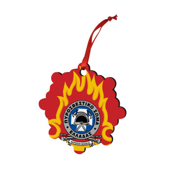 Πυροσβεστικό σώμα Ελλάδος, Christmas ornament snowflake wooden 7.5cm