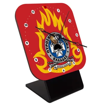 Πυροσβεστικό σώμα Ελλάδος, Quartz Wooden table clock with hands (10cm)