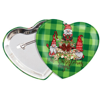 Oh Christmas Night, Κονκάρδα παραμάνα καρδιά (57x52mm)