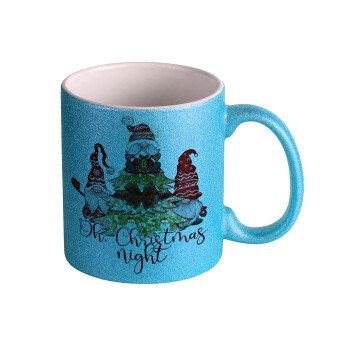 Oh Christmas Night, Κούπα Σιέλ Glitter που γυαλίζει, κεραμική, 330ml