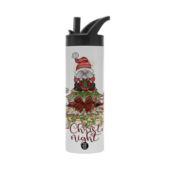 Oh Christmas Night, Water bottle - 600 ml beverage bottle with a lid with a handle