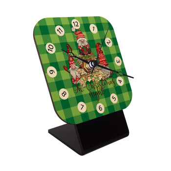 Oh Christmas Night, Επιτραπέζιο ρολόι σε φυσικό ξύλο (10cm)