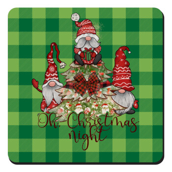 Oh Christmas Night, Τετράγωνο μαγνητάκι ξύλινο 9x9cm
