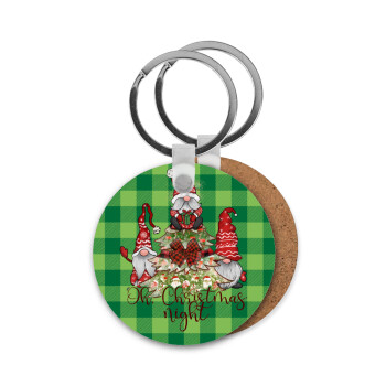 Oh Christmas Night, Μπρελόκ Ξύλινο στρογγυλό MDF Φ5cm