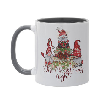 Oh Christmas Night, Mug colored grey, ceramic, 330ml