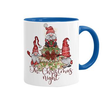 Oh Christmas Night, Mug colored blue, ceramic, 330ml