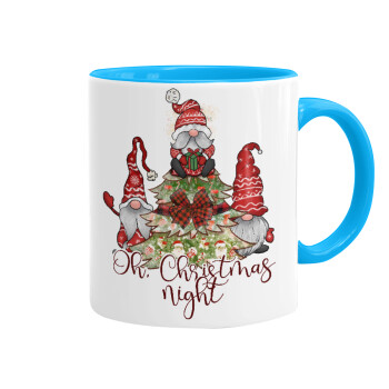 Oh Christmas Night, Mug colored light blue, ceramic, 330ml