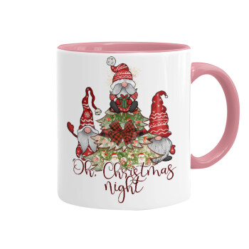 Oh Christmas Night, Mug colored pink, ceramic, 330ml
