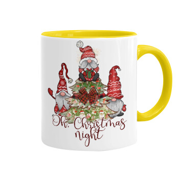 Oh Christmas Night, Mug colored yellow, ceramic, 330ml