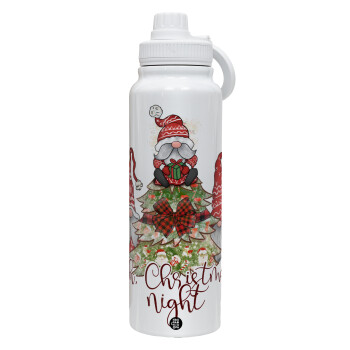 Oh Christmas Night, 1L Stainless Steel Thermal Bottle with Phone Holder & Double Wall Insulation